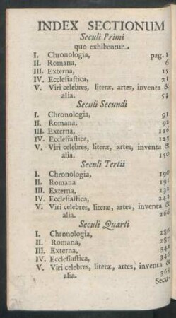 Index Sectionum