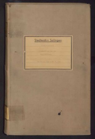 Gräfrath: Armenverwaltung 1914-1919