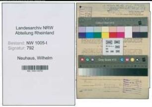 Entnazifizierung Wilhelm Neuhaus , geb. 29.05.1904 (Vorarbeiter)