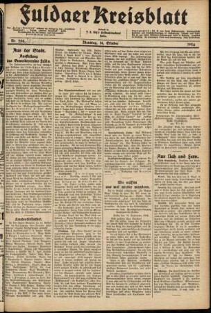 Ausgabe vom Dienstag, den 14. Oktober 1924.