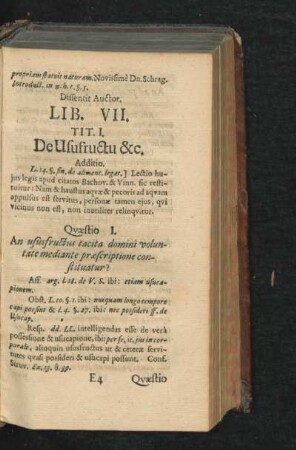 Lib. VII. Tit. I. - IV.