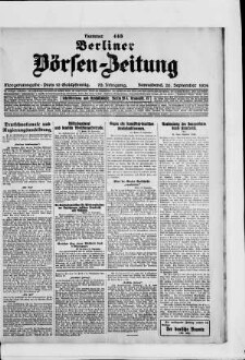 Berliner Börsen-Zeitung, Morgenausgabe