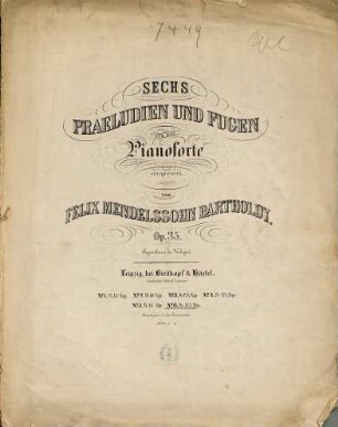 Sechs Praeludien und Fugen : für d. Pianoforte ; op. 35, 6