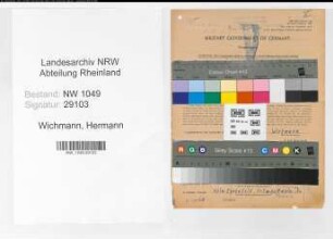 Entnazifizierung Hermann Wichmann , geb. 16.11.1897 (Lokführer)