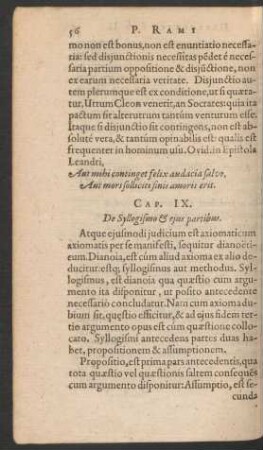Cap. IX. De Syllogismo & eius partibus.
