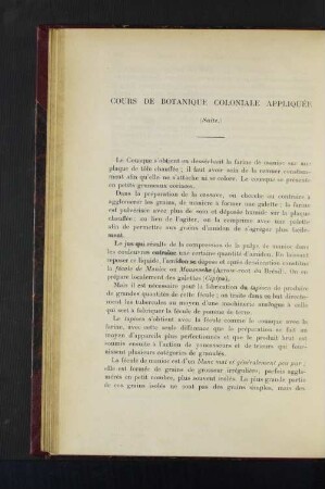 Cours De Botanique Coloniale Appliquée.