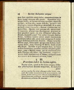 §. III. Praecipua Libri de Anima capita.