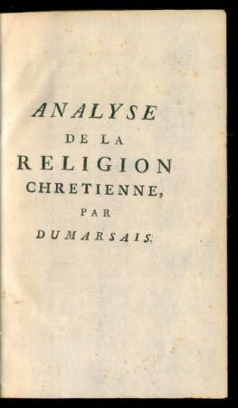 Analyse De La Religion Chretienne