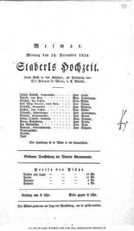 Staberls Hochzeit