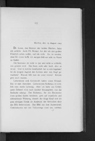 Berlin, den 19. August 1909