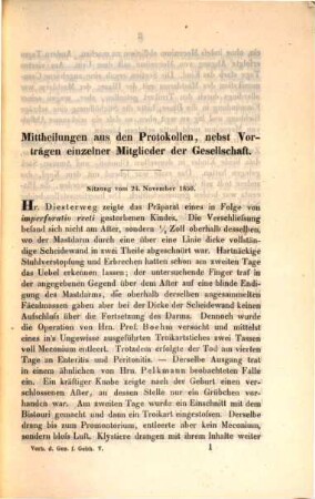 Verhandlungen der Gesellschaft für Geburtshilfe in Berlin. 5. 1852