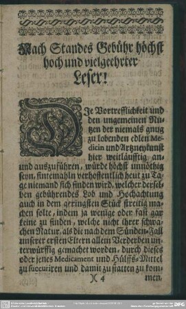 Nach Standes Gebühr höchst hoch und vielgeehrter Leser!