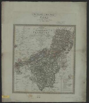 Karte vom Großherzogtum Frankfurt und den Fürstlich Isenburgischen Ländern, ca. 1:270 000, Kupferstich, 1811