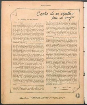 Cartas de un argentino que se enoja : El banco y los agricultores