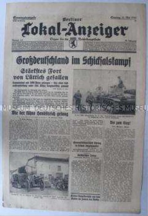 Tageszeitung "Berliner Lokal-Anzeiger" überwiegend zum Krieg an der Westfront