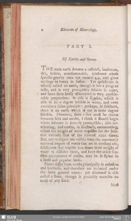 Part I. Of Earths and Stones