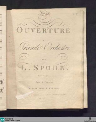 Ouverture à grande orchestre, oeuvre 15