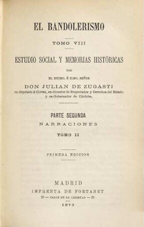 El Bandolerismo : Estudio social y memorias históricas, 8