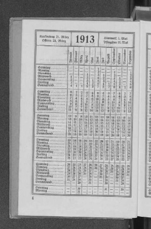 Kalender 1913