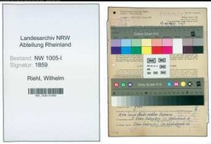 Entnazifizierung Wilhelm Riehl , geb. 14.10.1892 (Schmelzer)