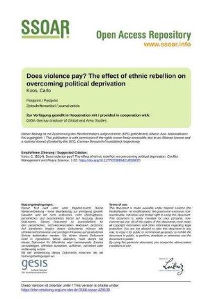 Does violence pay? The effect of ethnic rebellion on overcoming political deprivation