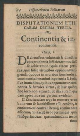 Disputationum Ethicarum Decima Tertia.