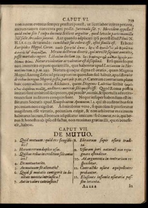 Caput VII. De Mutuo.