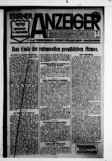 Titelseite einer Zeitung