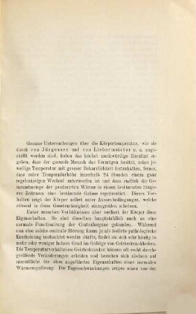 Über Störung der Wärmeregulirung bei Geisteskranken