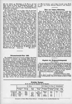 Feier von Luthers Geburtstag