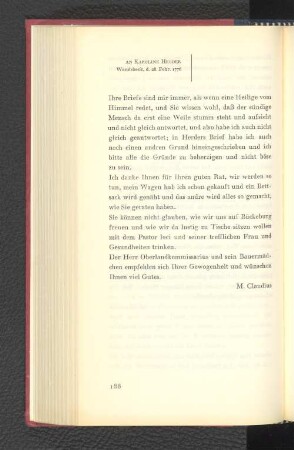 An Karoline Herder Wandsbeck, den 28. Februar 1776