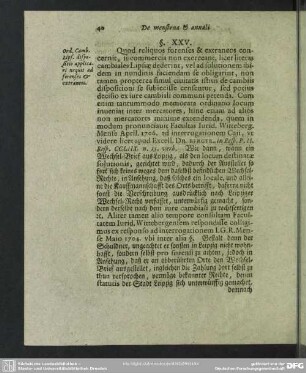 § XXV. Ord. Camb. Lips. dispositio applicari nequit ad forenses & extraneos