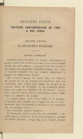 Troisiéme partie Histoire contemporaine de 1789 á nos jours