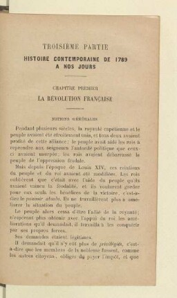 Troisiéme partie Histoire contemporaine de 1789 á nos jours