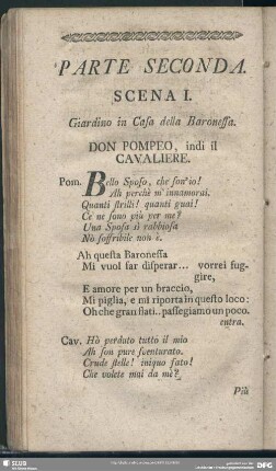 Parte Seconda / Zweyter Theil