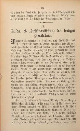 15. Fulda, die Lieblingsstiftung des heiligen Bonifatius.