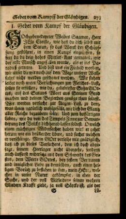 I. Gebet vom Kampf der Gläubigen.