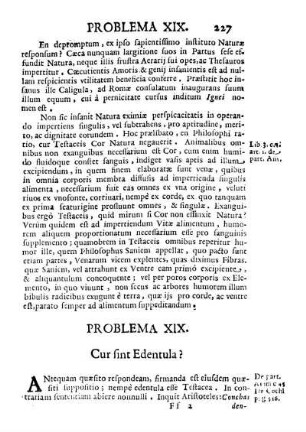 Problema XIX. Cur sint Edentula?