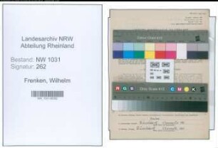 Entnazifizierung Wilhelm Frenken , geb. 10.10.1876 (Steuersekretaer)