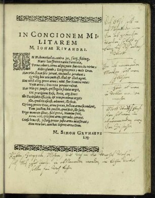 In Concionem Militarem M. Ionae Rivandri