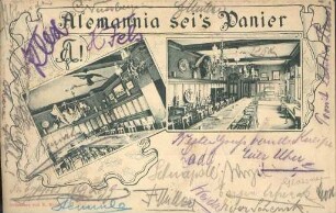 Postkartenalbum. "Alemannia sei's Panier". Versammlungsraum der Burschenschaft Alemannia