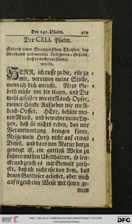 Der CXLI. Psalm - Der CL. Psalm