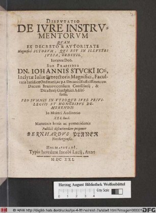 Disputatio De Iure Instrumentorum