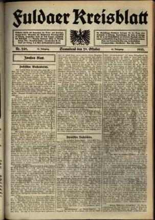 Zweite Ausgabe vom Samstag, den 29. Oktober 1910.