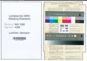 Entnazifizierung Hermann Lummen , geb. 17.04.1897 (Sparkassenrendant)