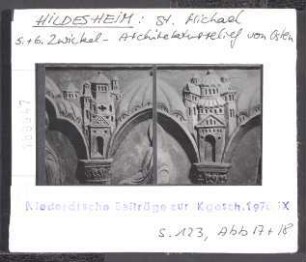 Hildesheim, St. Michael: Zwickel-Architekturrelief