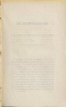 Les Schweighaeuser : Biographie d'une famille de savants Alsaciens d'après leur correspondance inédite