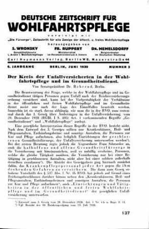 Der Kreis der Unfallversicherten in der Wohlfahrtspflege und im Gesundheitsdienst