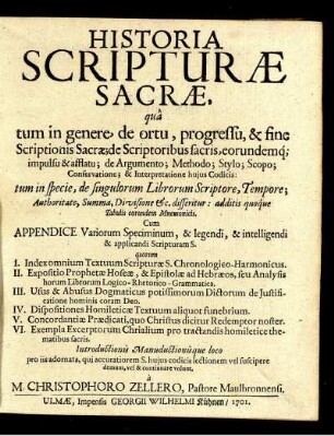 Historia Scripturae Sacrae.