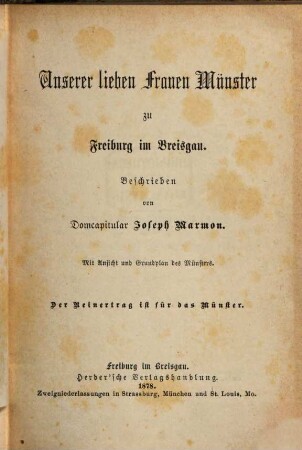 Unserer lieben Frauen Münster zu Freiburg im Breisgau